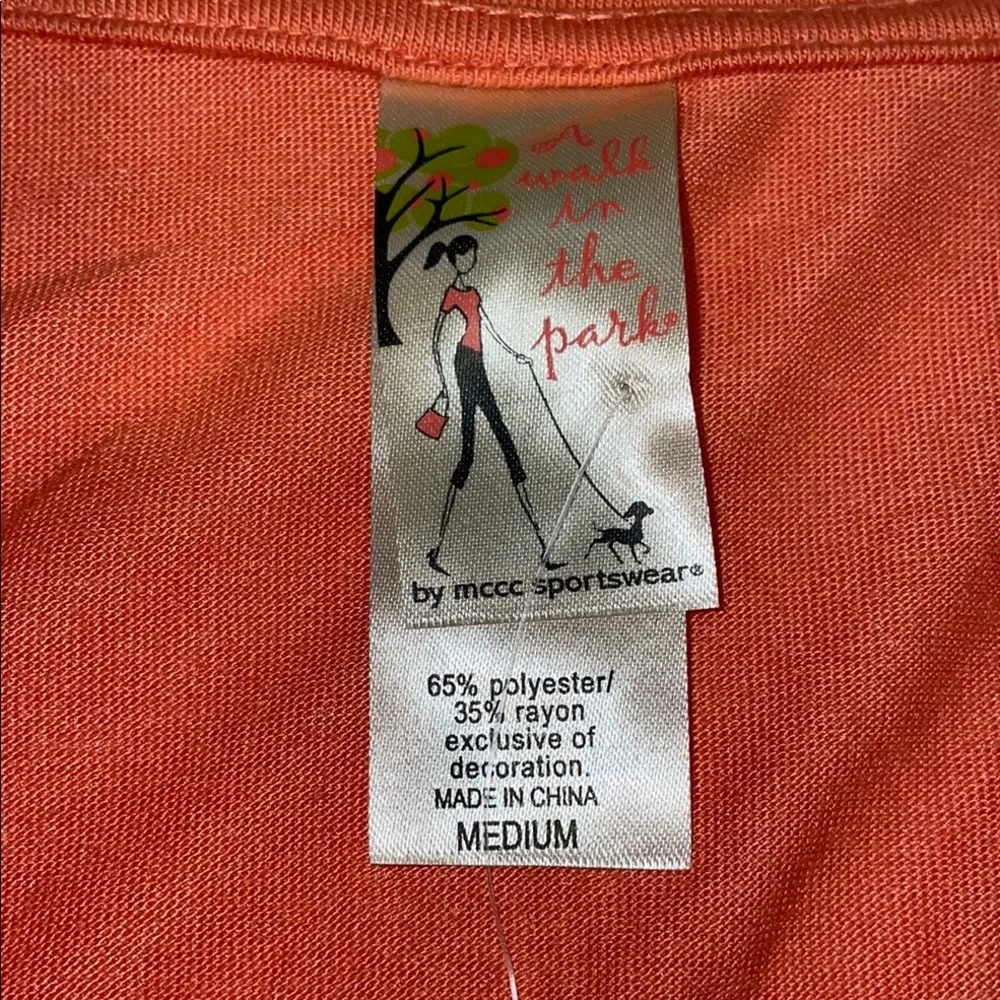 Artwear Coastal Bird Tunic 3/4 Sleeve Orange Knit Medium A Walk In The Park NWT